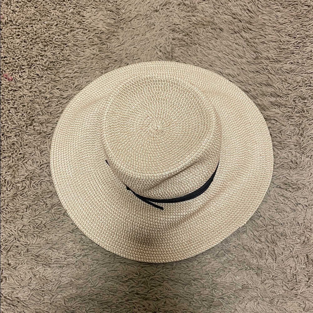 Talula | Tan | Straw | Black Cow Leather Band | Sun Hat | ResortWear | Size S - Picture 5 of 15